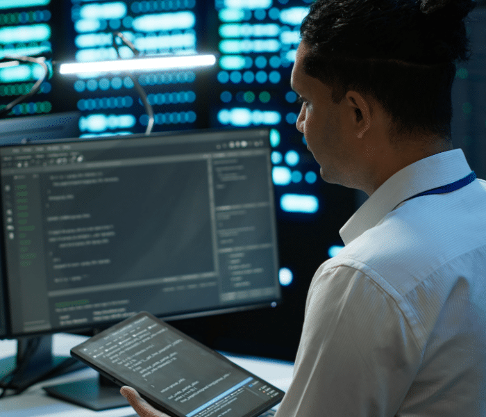On-staff engineer answering a late-night support call in a NOC